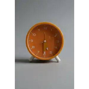 Turuncu Renk Dekoratif Işıklı Alarmlı Masa Saati