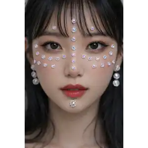 Vücut Ve Yüz Taşı/ Beyaz Renk Taşlı Sticker