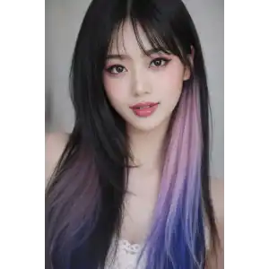 Yan Çıt Çıt Postiş / 2 Renk Ombre / 50 Cm