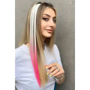 Yan Çıt Çıt Postiş / 2 Renk Ombre / 50 Cm