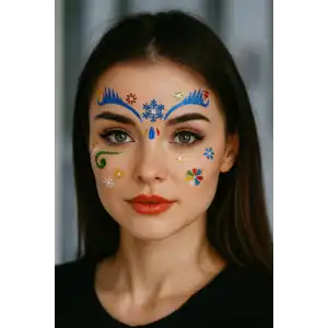 Yapışkanlı Yüz Sticker Dövme Tattoo