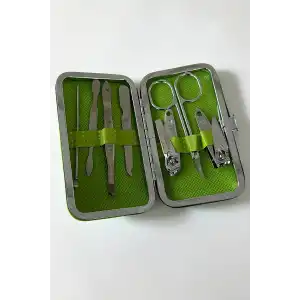 Yeşil Renk 7 Parça Manikür/ Pedikür Kutulu Törpü Set
