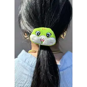 Yeşil Renk Ayıcık Figürlü Peluş Simit Toka