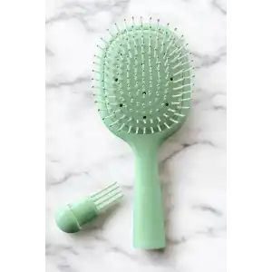 Yeşil Renk Charm Takılabilen Saç Tarama Fırçası/ Tarak