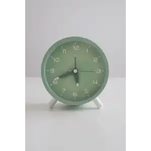 Yeşil Renk Dekoratif Işıklı Alarmlı Masa Saati