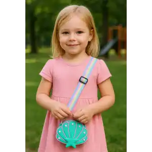 Yeşil Renk Deniz Kabuğu Figürlü Çocuk Çanta