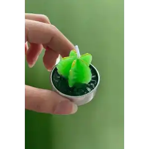 Yeşil Renk Kaktüs Figürlü Mum