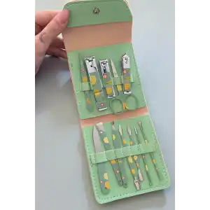 Yeşil Renk Kavun Figürlü 12li Manikür Pedikür Seti