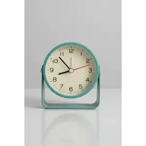 Yeşil Renk Mini Dekoratif Alarmlı Yuvarlak Masa Saati