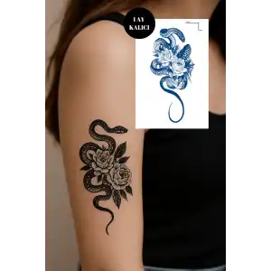 Yılan Figürlü 12 Saat Sonra Kararan Geçici Orta Dövme Tattoo
