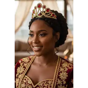 Zirkon Taşlı Gelin/Kına/Nişan/Söz Tasarım Taç