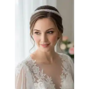 Zirkon Taşlı Gelin/Kına/Nişan/Söz Tasarım Taç