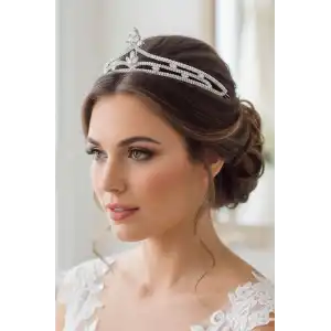 Zirkon Taşlı Gelin/Kına/Nişan/Söz Tasarım Taç