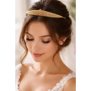 Zirkon Taşlı Gelin/Kına/Nişan/Söz Tasarım Taç