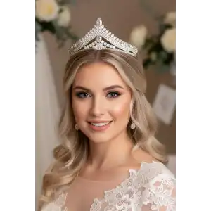Zirkon Taşlı Gelin/Kına/Nişan/Söz Tasarım Taç