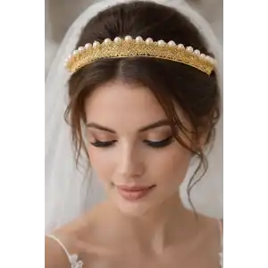 Zirkon Taşlı Gelin/Kına/Nişan/Söz Tasarım Taç