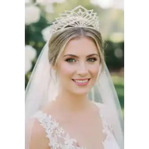 Zirkon Taşlı Gelin/Kına/Nişan/Söz Tasarım Taç