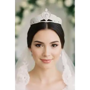 Zirkon Taşlı Gelin/Kına/Nişan/Söz Tasarım Taç