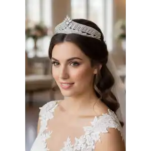 Zirkon Taşlı Gelin/Kına/Nişan/Söz Tasarım Taç