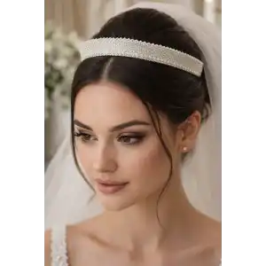 Zirkon Taşlı Gelin/Kına/Nişan/Söz Tasarım Taç