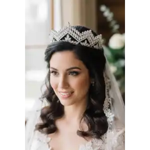 Zirkon Taşlı Gelin/Kına/Nişan/Söz Tasarım Taç