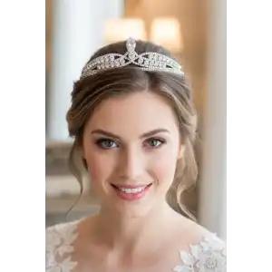 Zirkon Taşlı Gelin/Kına/Nişan/Söz Tasarım Taç