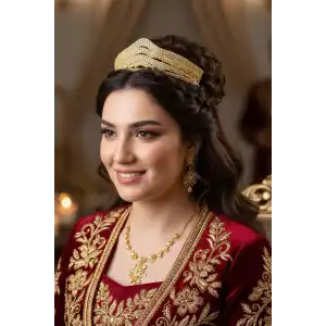 Zirkon Taşlı Gelin/Kına/Nişan/Söz Tasarım Taç