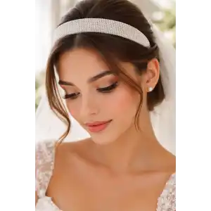 Zirkon Taşlı Gelin/Kına/Nişan/Söz Tasarım Taç