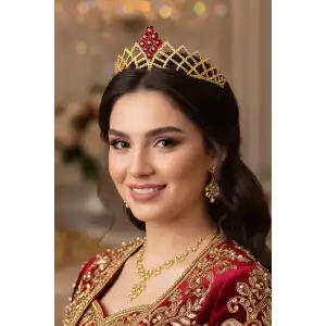 Zirkon Taşlı Gelin/Kına/Nişan/Söz Tasarım Taç