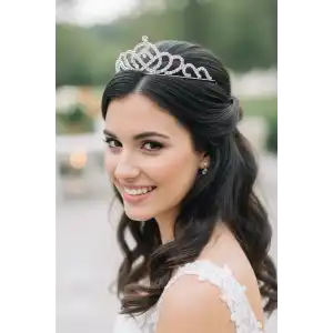 Zirkon Taşlı Gelin/Kına/Nişan/Söz Tasarım Taç