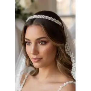 Zirkon Taşlı Gelin/Kına/Nişan/Söz Tasarım Taç