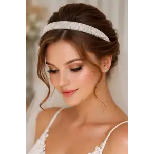 Zirkon Taşlı Gelin/Kına/Nişan/Söz Tasarım Taç