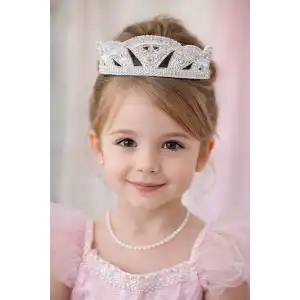 Zirkon Taşlı Tasarım Çocuk Taç