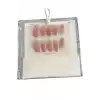 10lu Pembe Renk Jel Görünümlü Takma Tırnak Set (Yapıştırıcılı)