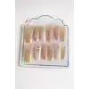12li Karışık Renk Jel Görünümlü Takma Tırnak (Yapıştırıcılı)
