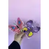 12li Karışık Renk Kelebek Figürlü Lastik Toka Set