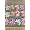 12li Karışık Renk Unicorn Figürlü Lastik Toka Set