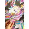 12li Karışık Renk Unicorn Figürlü Lastik Toka Set