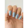 12li Mavi Renk Kedi Gözü Yansımal Takma Tırnak Set (Yapıştırıcılı)