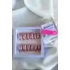 12li Pembe Renk Karışık Figürlü Jel Görünümlü Takma Tırnak Set (Yapıştırıcılı)