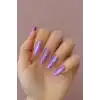 24lü Lila Renk Simli Ve Hologramlı Takma Tırnak (Yapıştırıcılı)