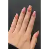 24lü Pembe Renk Simli Ve Hologramlı Takma Tırnak (Yapıştırıcılı)