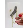 4lü Altın Renk Taş Detaylı Küpe Set