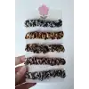 5li Karışık Renk Leopar Desenli Lastik Toka Set