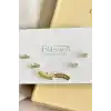 6lı Altın Renk Taş Detaylı Küpe Set