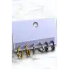 6lı Karışık Renk Halka Küpe Set