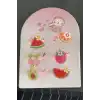 6lı Pembe Renk Karışık Figürlü Çocuk Yüzük Set