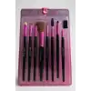 8li Pembe Ve Siyah Renk Makyaj Fırçası Set