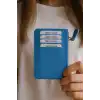 Açık Mavi Renk Deri Kadın Cüzdan/ Kartlık