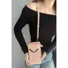 Açık Pembe Renk Deri Kadın Çanta